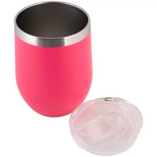 300ml Double Wall Pink Open